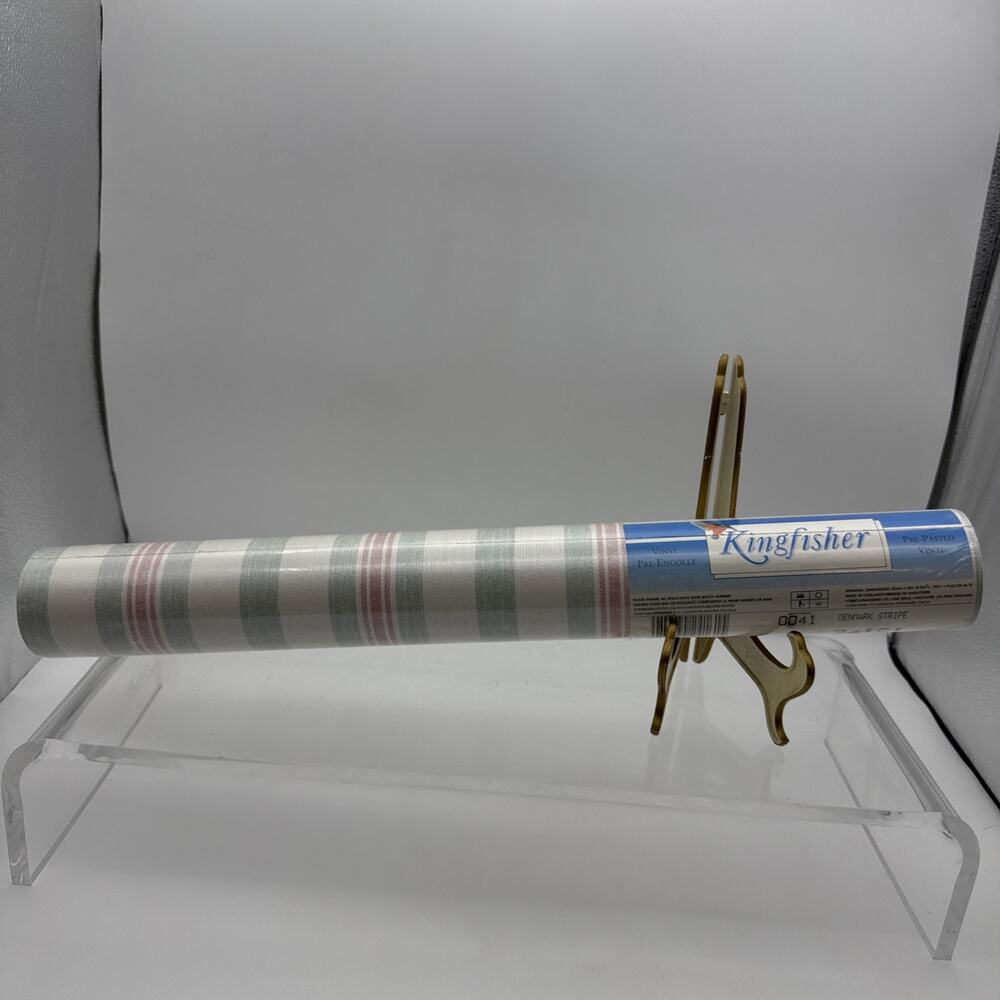 Vintage Pre-Pasted Vinyl 56 Sq Ft by Kingfisher 24161 Batch 0041 Denmark Stripe